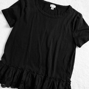 Like New ✨ J. Crew Black Eyelet Tee